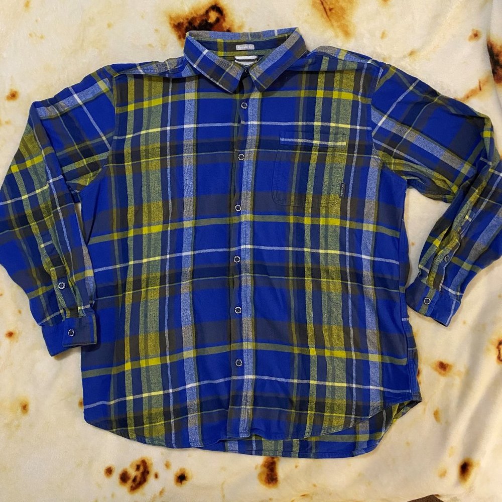Columbia Shirt long sleeves color blue/green size